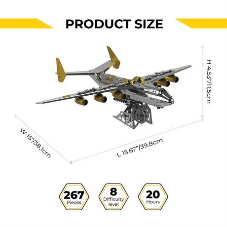 Коллекционная модель-конструктор Metal Time Ukrainian Dream Exclusive Edition Ан-225 Мрия механическая двухцветная (MT001EE) - фото 0