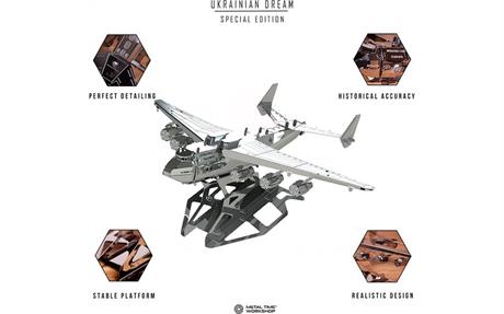 Колекційна модель-конструктор Metal Time Ukrainian Dream Official SE Ан-225 Мрія міні (MT001SE) - фото 7