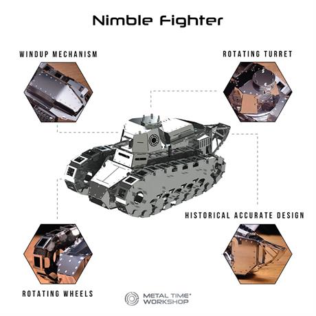 Колекційна модель-конструктор Metal Time Nimble Fighter Танк Renault FT-17 механічний (MT010) - фото 8