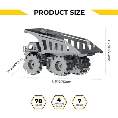 Колекційна модель-конструктор Metal Time Quarry Transporter Кар'єрний самоскид механічний (MT014) - фото 7