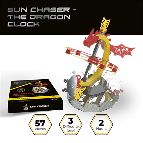 Колекційна модель-конструктор Metal Time Sun Chaser Dragon Stand Clock Сонячний годинник (MT025) - фото 6