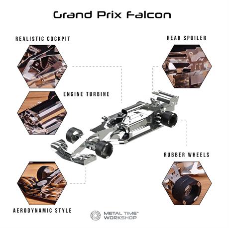 Колекційна модель-конструктор Metal Time F1 Grand Prix Falcon Формула 1 (MT035) - фото 9