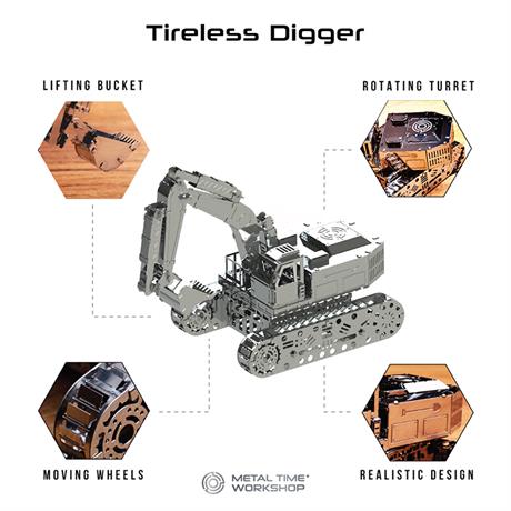 Коллекционная модель-конструктор Metal Time Tireless Digger Экскаватор механический (MT043) - фото 2