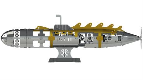 Колекційна модель-конструктор Metal Time Elusive Nautilus Підводний човен механічний (MT045) - фото 4