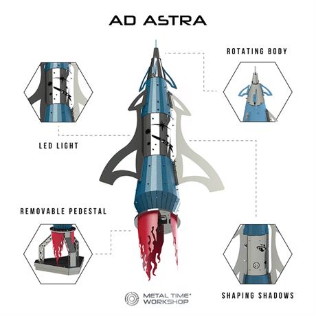 Колекційна модель-конструктор Metal Time Ad Astra Космічна ракета механічна (MT050) - фото 3