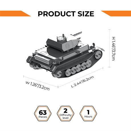 Коллекционная модель-конструктор Metal Time Pz.Kpfw. II Ausf. G танк World of Tanks (MT061) - фото 8