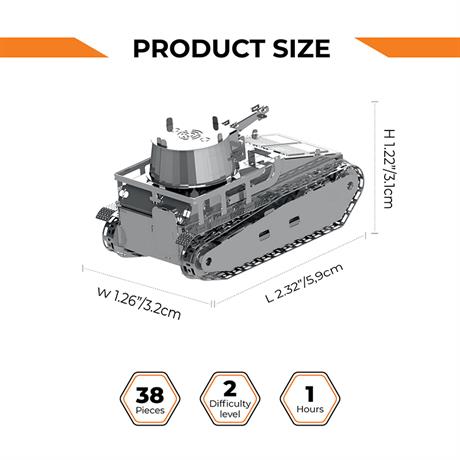 Колекційна модель-конструктор Metal Time Leichttraktor Vs.Kfz.31 танк World of Tanks (MT063) - фото 10