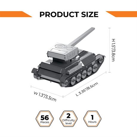 Колекційна модель-конструктор Metal Time AMX-13/75 танк World of Tanks (MT068) - фото 8