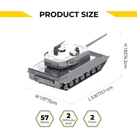 Колекційна модель-конструктор Metal Time Leopard 2 Tank Танк Леопард 2 (MT079) - фото 2