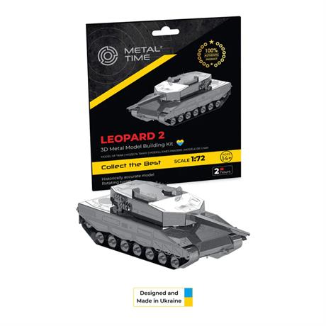 Колекційна модель-конструктор Metal Time Leopard 2 Tank Танк Леопард 2 (MT079) - фото 0