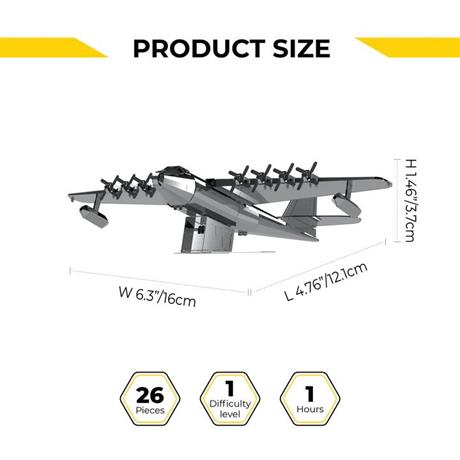 Коллекционная модель-конструктор Metal Time Spruce Goose Airplane Самолет (MT081) - фото 2