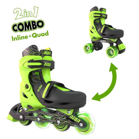 Ролики Neon Combo LED розмір 30-33 салатовий (NT09G4) - фото 0
