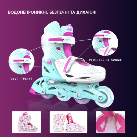 Ролики Neon Combo LED розмір 30-33 бірюзовий (NT09T4) - фото 0