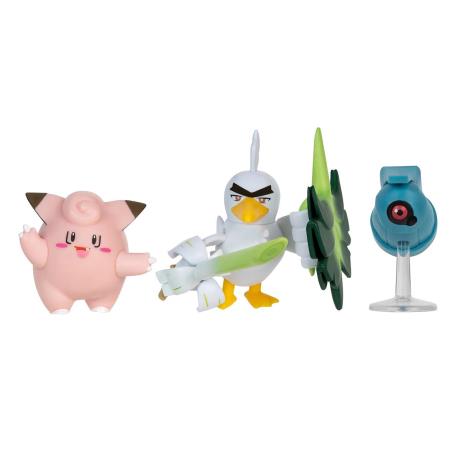 Набір ігрових фігурок Pokemon W18 Клефейрі, Белдум, Сірфетч'д (PKW3057) - фото 1
