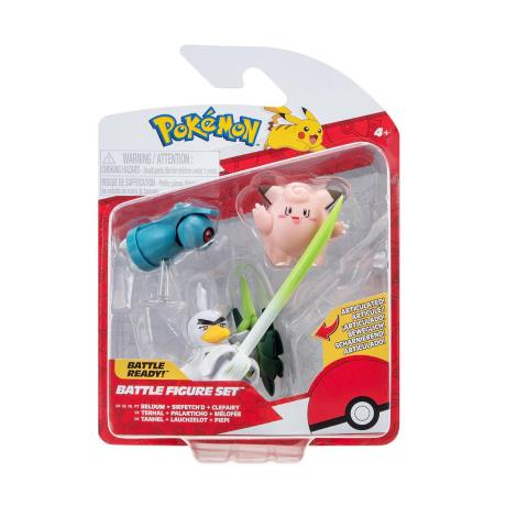 Набір ігрових фігурок Pokemon W18 Клефейрі, Белдум, Сірфетч'д (PKW3057) - фото 0