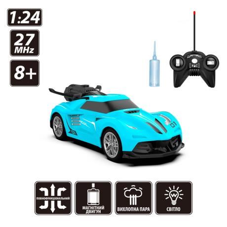 Машинка на радіокеруванні Sulong Toys Spray Car Sport зі світлом і парою блакитний 1:24 (SL-354RHBL) - фото 11
