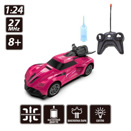 Машинка на радіокеруванні Sulong Toys Spray Car Sport 1:24 зі світлом і парою рожевий (SL-354RHP) - фото 1