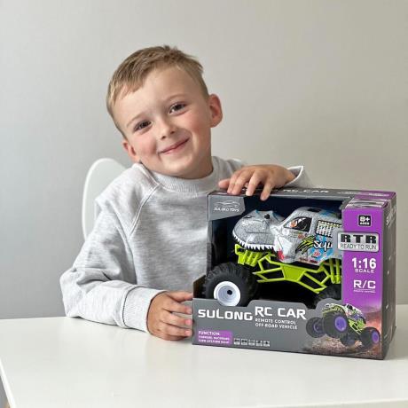 Машинка на радіокеруванні Sulong Toys Bigfoot Dinosaur сірий 1:16 (SL-360RHGR) - фото 12