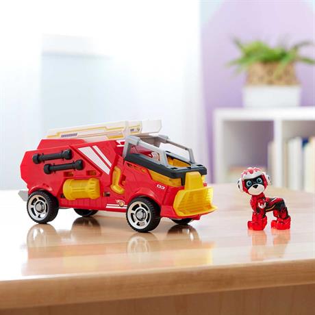 Ігровий набір Paw Patrol Щенячий патруль у кіно 2 Рятувальний автомобіль-трансформер із водієм Маршалом (SM17776/6481) - фото 7