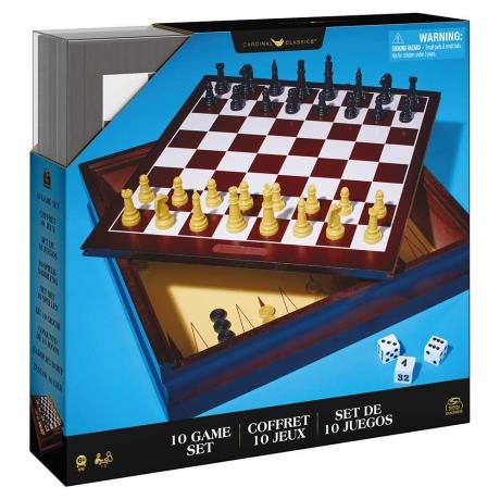 Набор из 10 классических игр Spin Master в деревянной коробке (SM98376/6065366) - фото 1