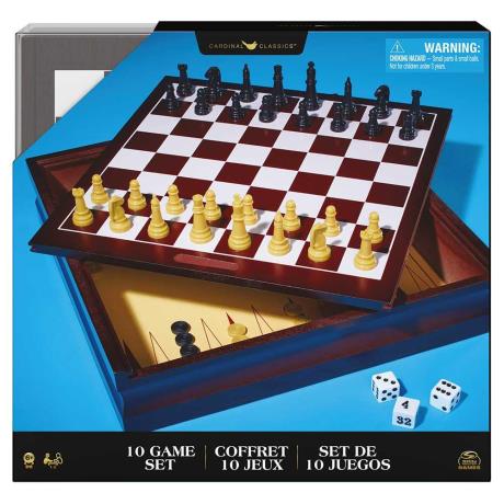 Набор из 10 классических игр Spin Master в деревянной коробке (SM98376/6065366) - фото 0