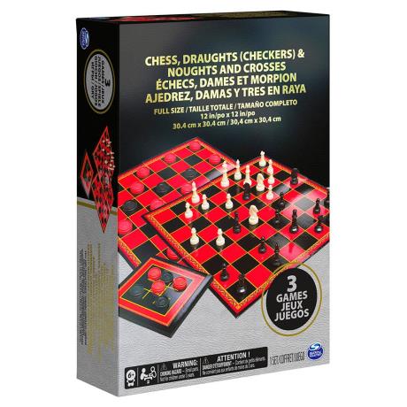 Набор из трех настольных игр «Шахматы, шашки и крестики-нолики» (SM98377/6033146) - фото 0