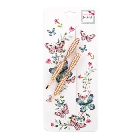 Набір заколок для волосся Lukky Золоті бантики 2 шт. (T18448) - фото 0