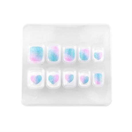 Дитячий набір для манікюру Lukky Накладні багаторазові нігті Aquarelle 10 шт. (T19425) - фото 0
