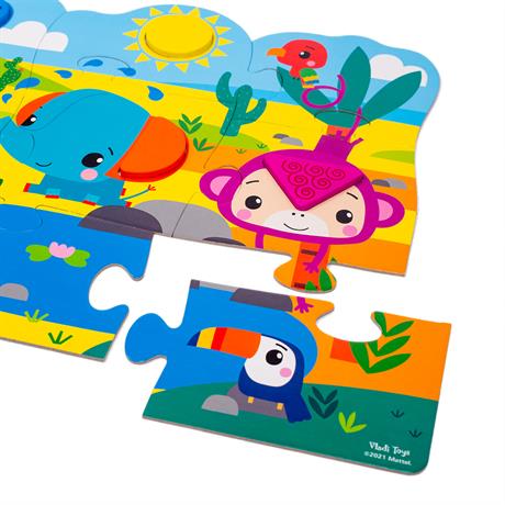 Пазл Fisher-Price Макси Зверюшки с деревянными фигурами (VT1100-01) - фото 1