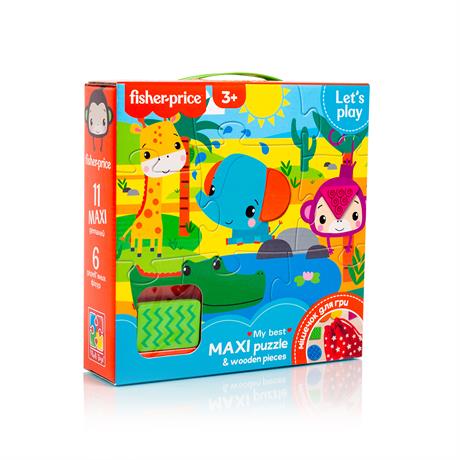 Пазл Fisher-Price Макси Зверюшки с деревянными фигурами (VT1100-01) - фото 4