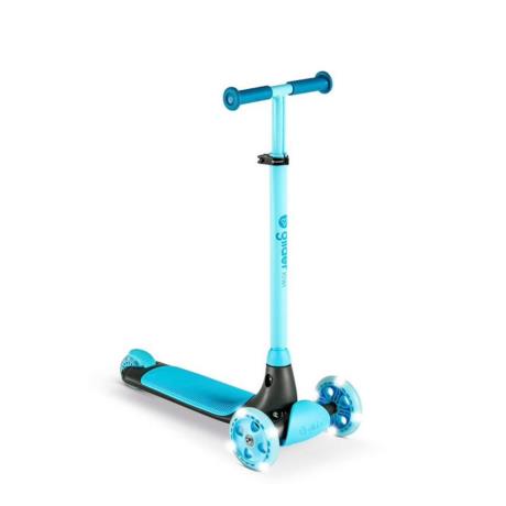 Самокат YVolution YGlider Kiwi LED 3-колісний блакитний (Y101257) - фото 0