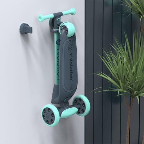 Триколісний самокат YVolution YGlider Nua LED складаний зелений (Y101263) - фото 1